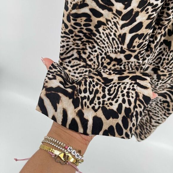 Calvin Klein Women’s Leopard Jogger Pants – Large, Drawstring Waist, Zip Pockets - Picture 7 of 15